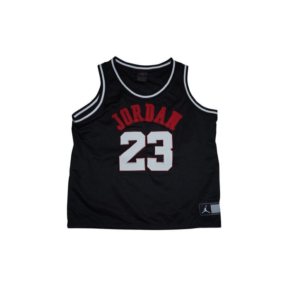 Nike Air Jordan Girls’ Jersey Youth XL Black White Red Basketball Sleeveless Top
